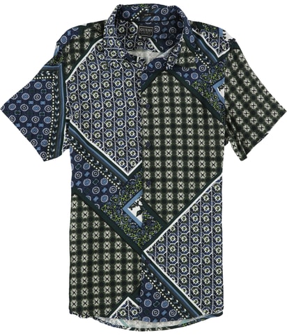 Tile Print Button Up Shirt