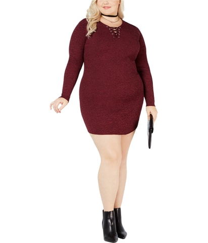 Lace Up Sweater Dress