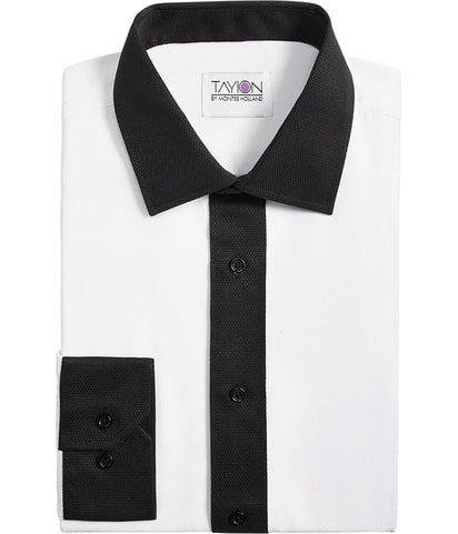 Black Trim Button Down Dress Shirt