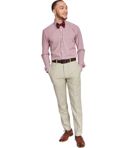 Slim-Fit Plaid Button Down Dress Shirt