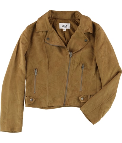 Faux-Suede Moto Motorcycle Jacket