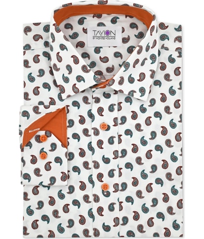 Striped-Placket Button Down Dress Shirt