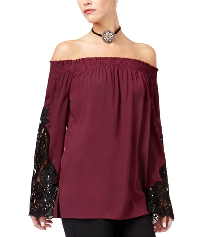 Lace Insert Knit Blouse