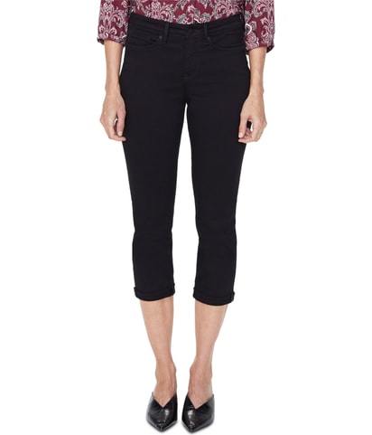 Solid Straight Leg Regular Cropped Jeans