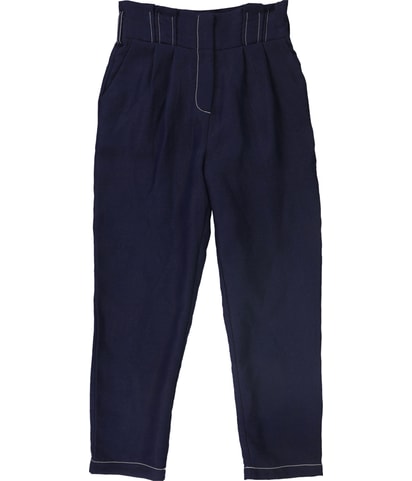 Paper Bag Straight Leg Casual Pants