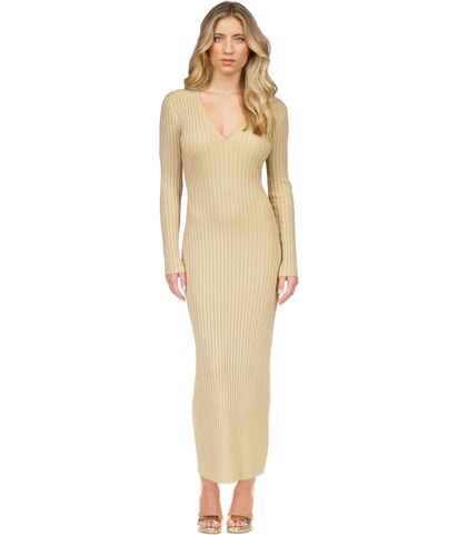 Metallic Sweater Dress