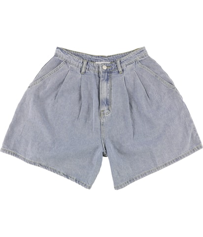 Pleated Casual Denim Shorts