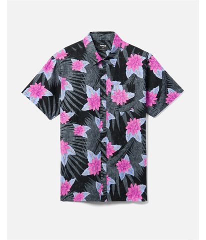 Wedge Woven Short Sleeve Button Up Shirt