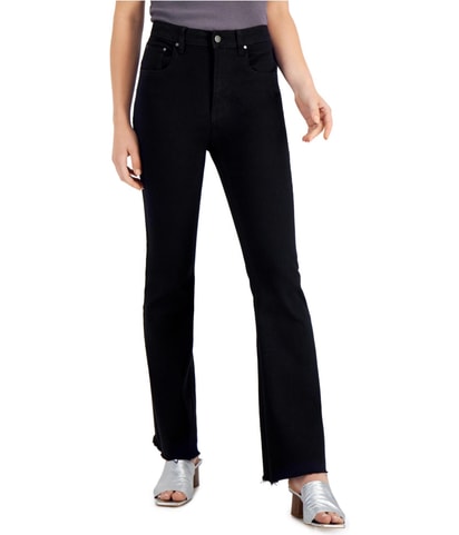 Distressed Hem Regular Straight Leg Jeans