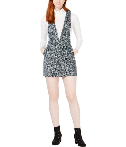 Printed Corduroy Pinafore Dress