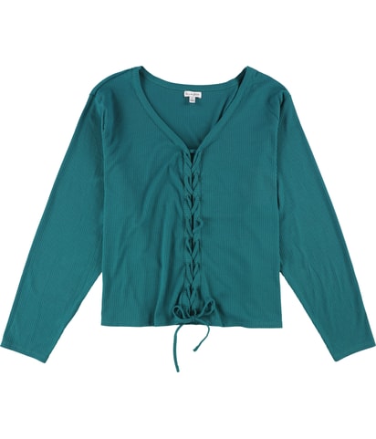 Lace Up Front Crop Top Blouse