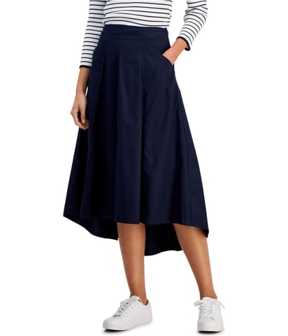 Slip Pockets High-Low Skirt