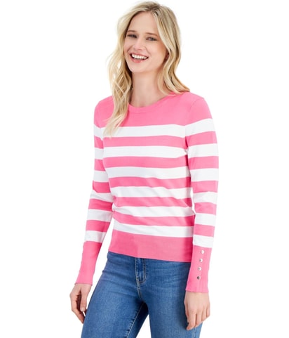 Button Sleeve Pullover Sweater