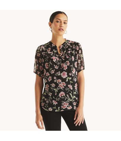 Printed Ruffled Blouse