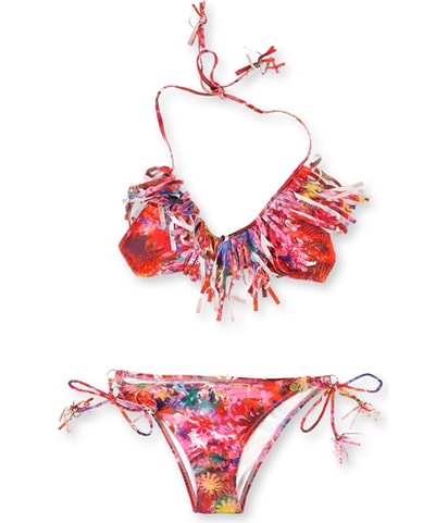 Fringed Beaded Side Tie 2 Piece Bikini