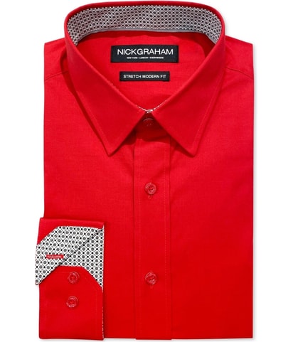 Poplin Solid Button Down Dress Shirt