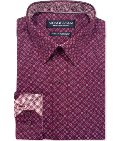 Slim Fit Cross Floral Neat Button Up Shirt