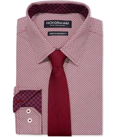 Crossroads Square Tie Set Button Down Dress Shirt