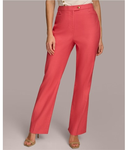 Solid Straight Leg Dress Pants