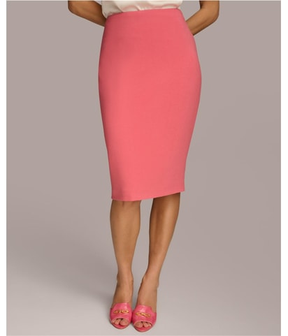 Solid Midi Pencil Skirt