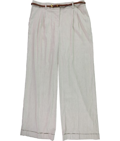 Belted Cuffed Wide Leg Casual Pants
