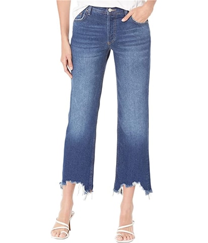 Maggie Distressed Mid Rise Straight Jeans