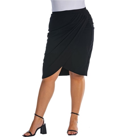 Pleated Pencil Midi High-Low Skirt