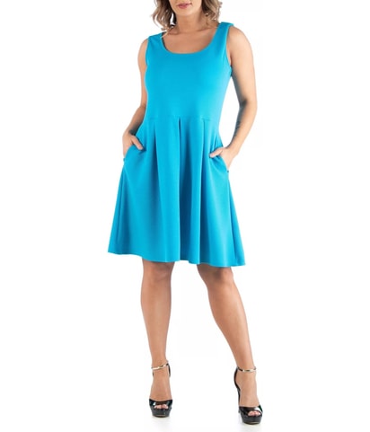 Sleeveless Pleated A-line Dress