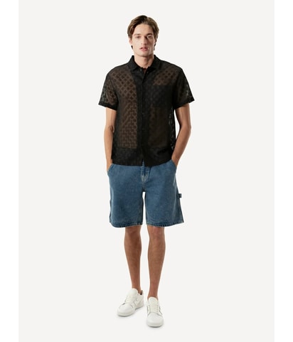 Camper Mesh Button Up Shirt