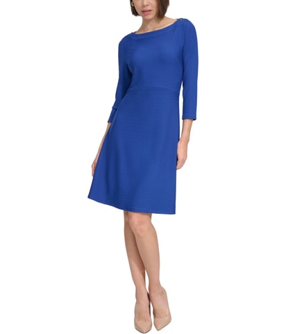 Ribbed Mini Fit & Flare Dress