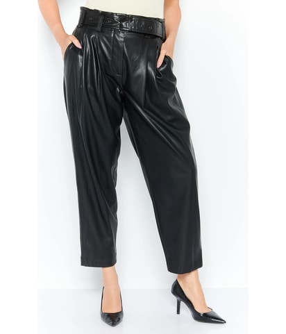 Belted Straight Leg Casual Pants