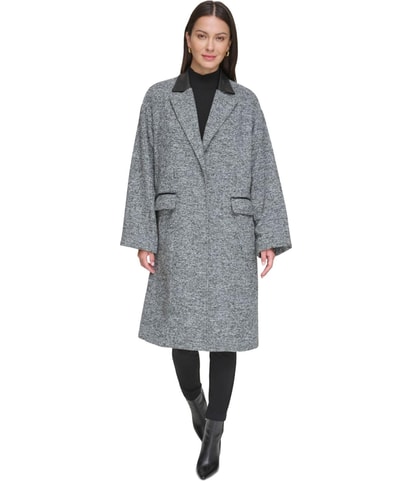 Faux-Leather Trench Coat