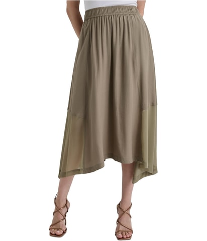 Handkerchief Hem Midi Skirt