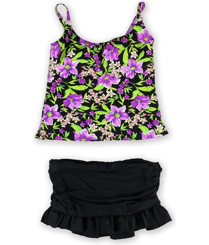 Floral Ruffled Skirtini 2 Piece Tankini