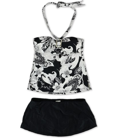 Blac Ruffled Skirtini 2 Piece Bandini