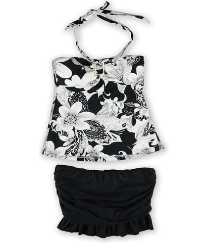 Print Ruffle Skirtini 2 Piece Bandeau