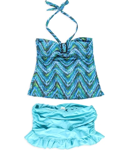 Patterned Ruffled Skirt 2 Piece Bandini