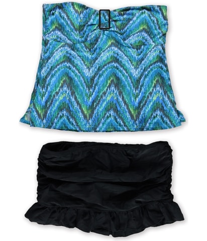 Patterned Ruffle Skirtini 2 Piece Bandini