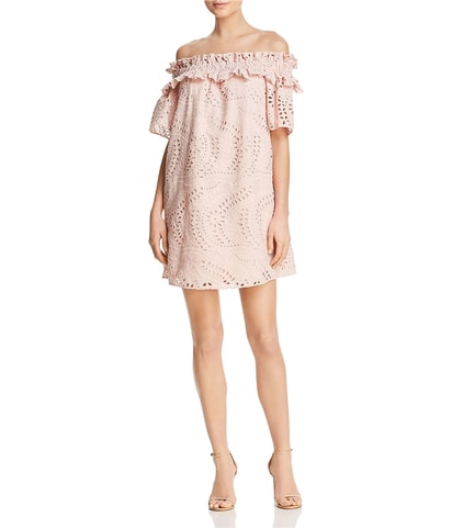 Eyelet Off-Shoulder Dress