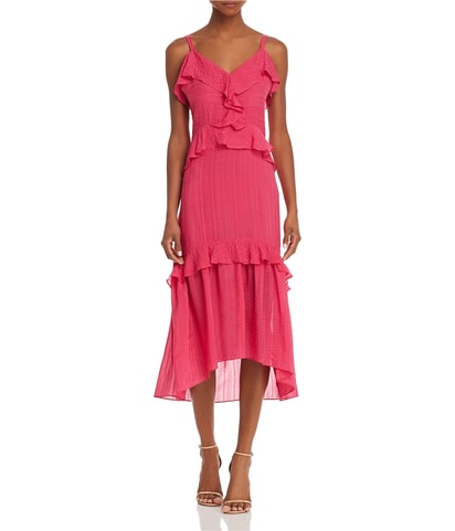 Silk tiered Ruffled Dress