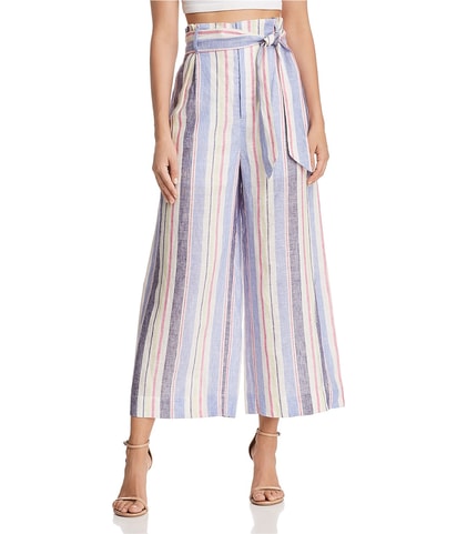 Robbie High Waist Linen Culottes Relaxed Casual Pants