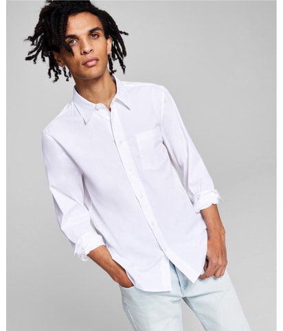 Poplin Collared Button Up Shirt
