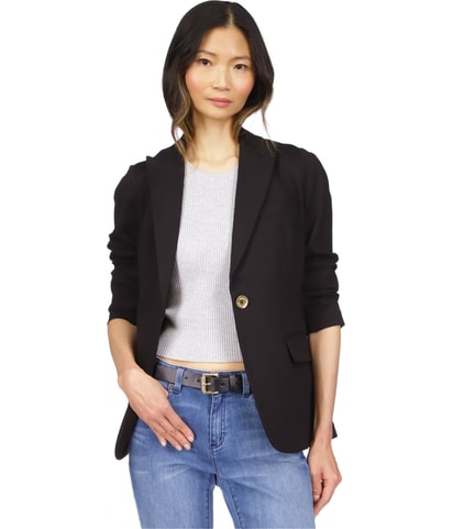 Stretch Knit One Button Blazer Jacket