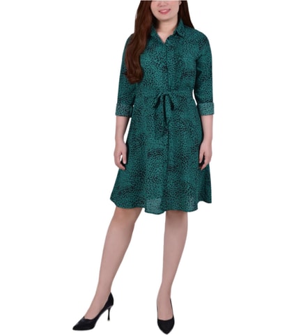 Crepe Printed Shirt Dress