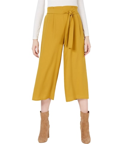 Belted Culottes Relaxed Cropped Dress Pants