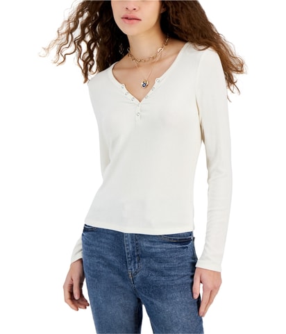 Notched Snap Scoop Henley Shirt