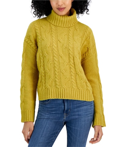 Cable Knit Turtleneck Pullover Sweater