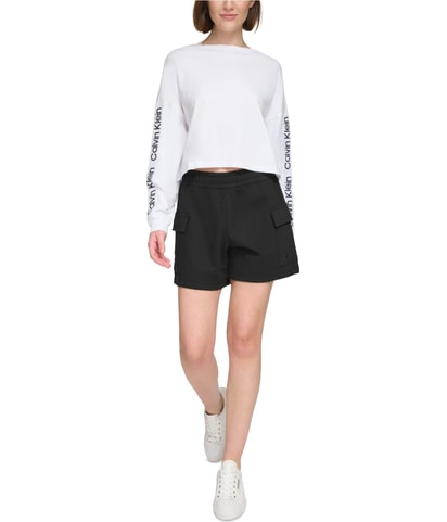 Solid Pull On Casual Walking Shorts