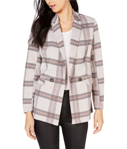 NYC Plaid Double Breasted Blazer Jacket
