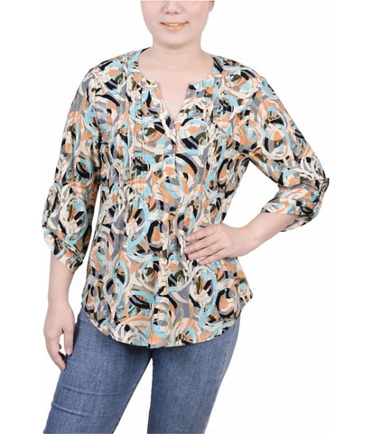 Pleated Knit Blouse